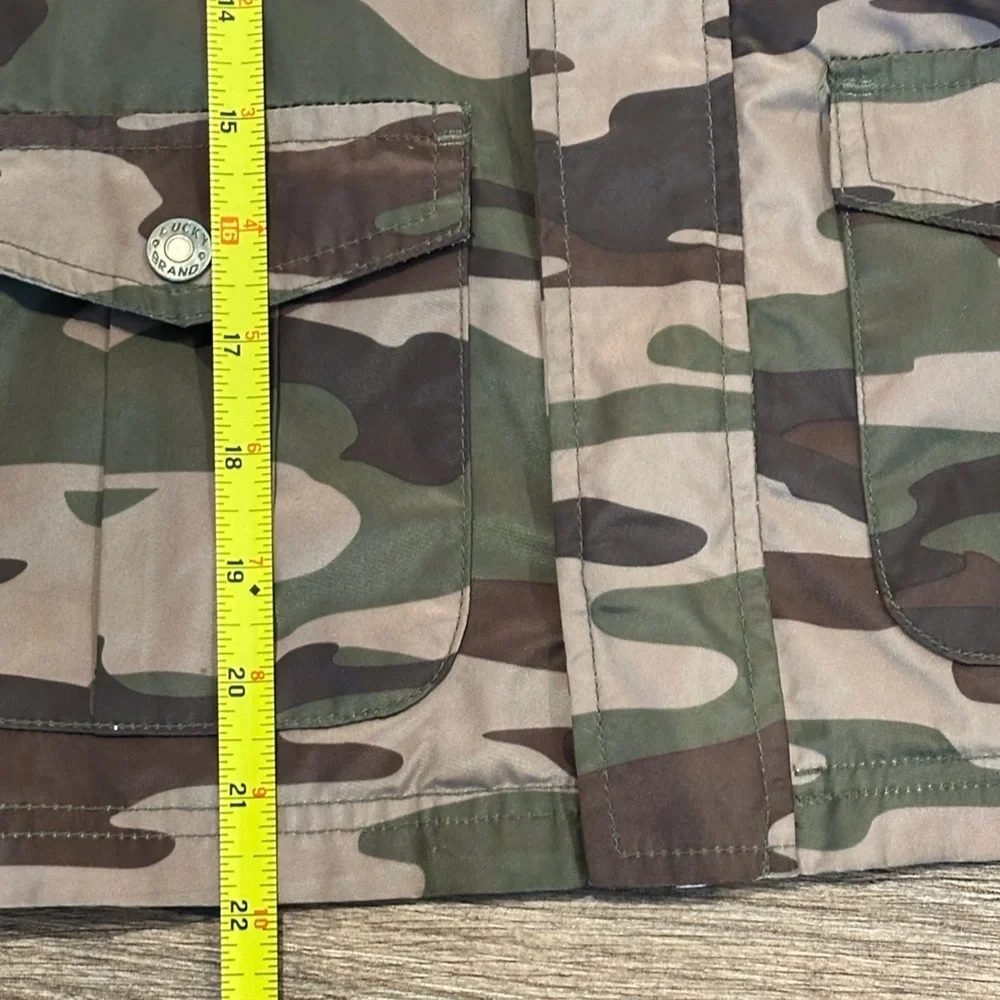 Lucky Brand Boys 6 Camouflage Utility Jacket with Vibrant Orange Interior